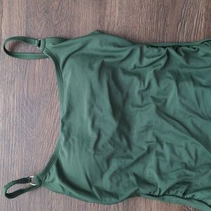 Kona Sol Girls Size Small one-piece Dark Green Swimsuit